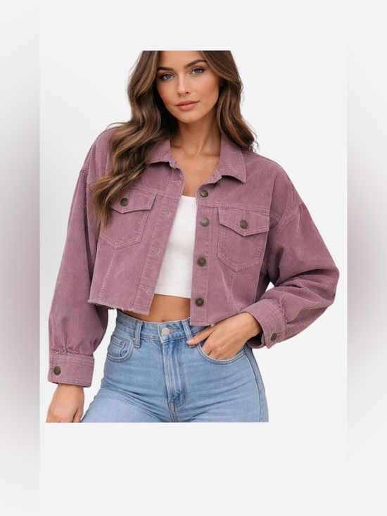 American Eagle Outfitters Jackets & Blazers - American Eagle Cropped Corduroy Jacket | Dusty Mauve